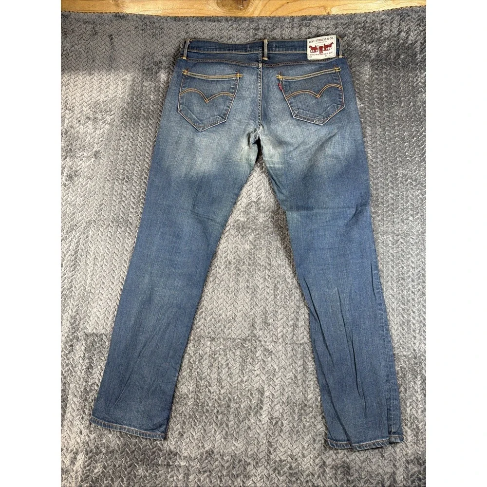 Levis 519 Jeans W34 L32 Mens Blue Super Skinny Fit Stretch‎ Denim